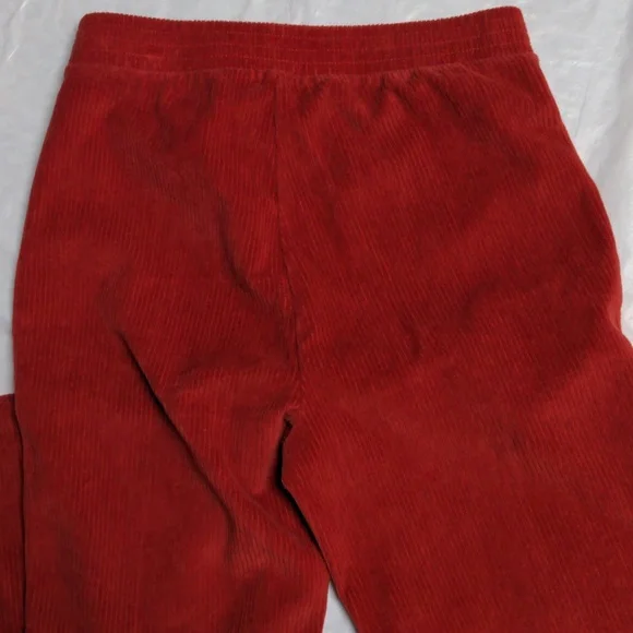 Aerie Groove On Rib Velour Flare Pants Orange Pull On Size Small - Picture 5 of 7